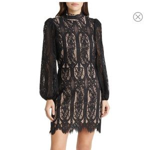 CHELSEA28 Long Sleeve Lace Minidress